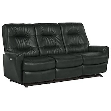 Small-Scale Power Reclining Sofa with Chic Button Tufting